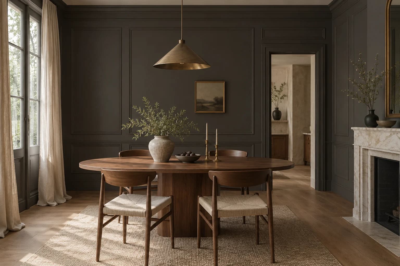 Dining room featuring Black Bean paint