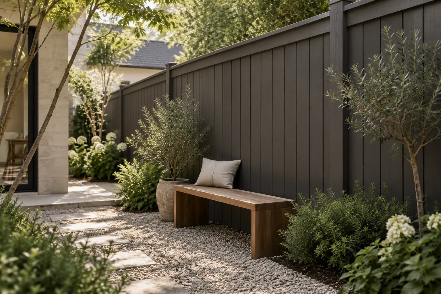 Fences & garden structures featuring Black Bean paint