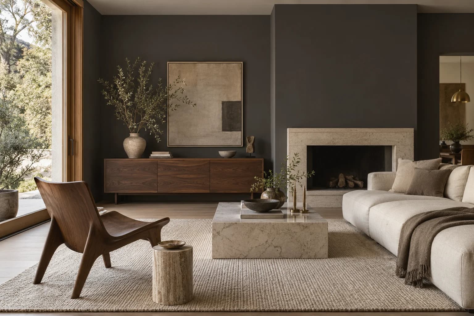 Living room featuring Black Bean paint