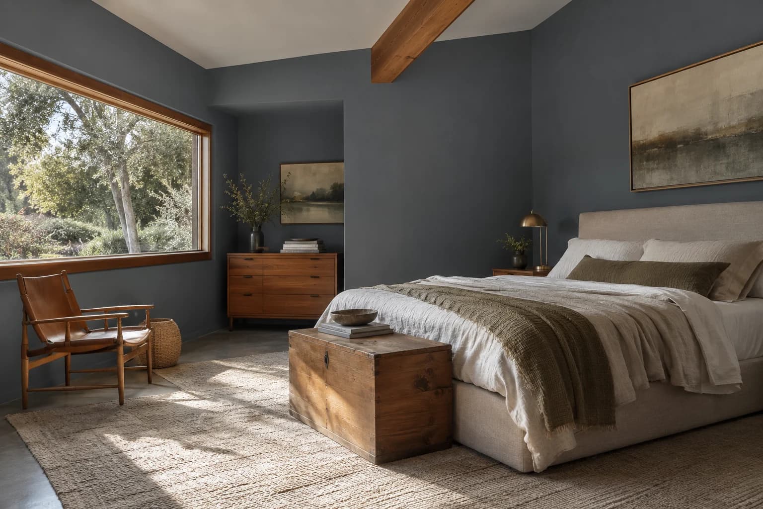 Bedroom featuring Blue Steel paint