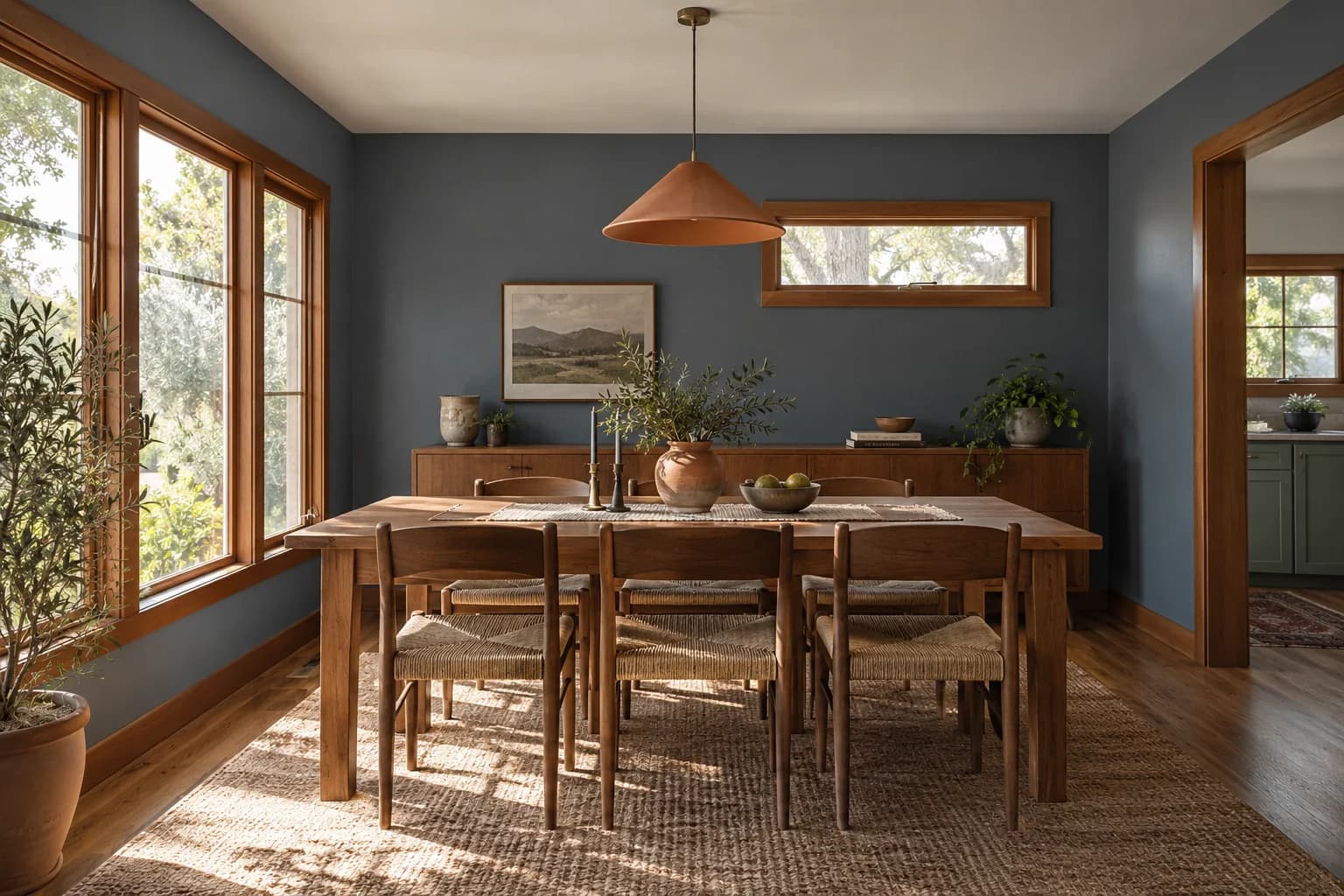 Dining room featuring Blue Steel paint