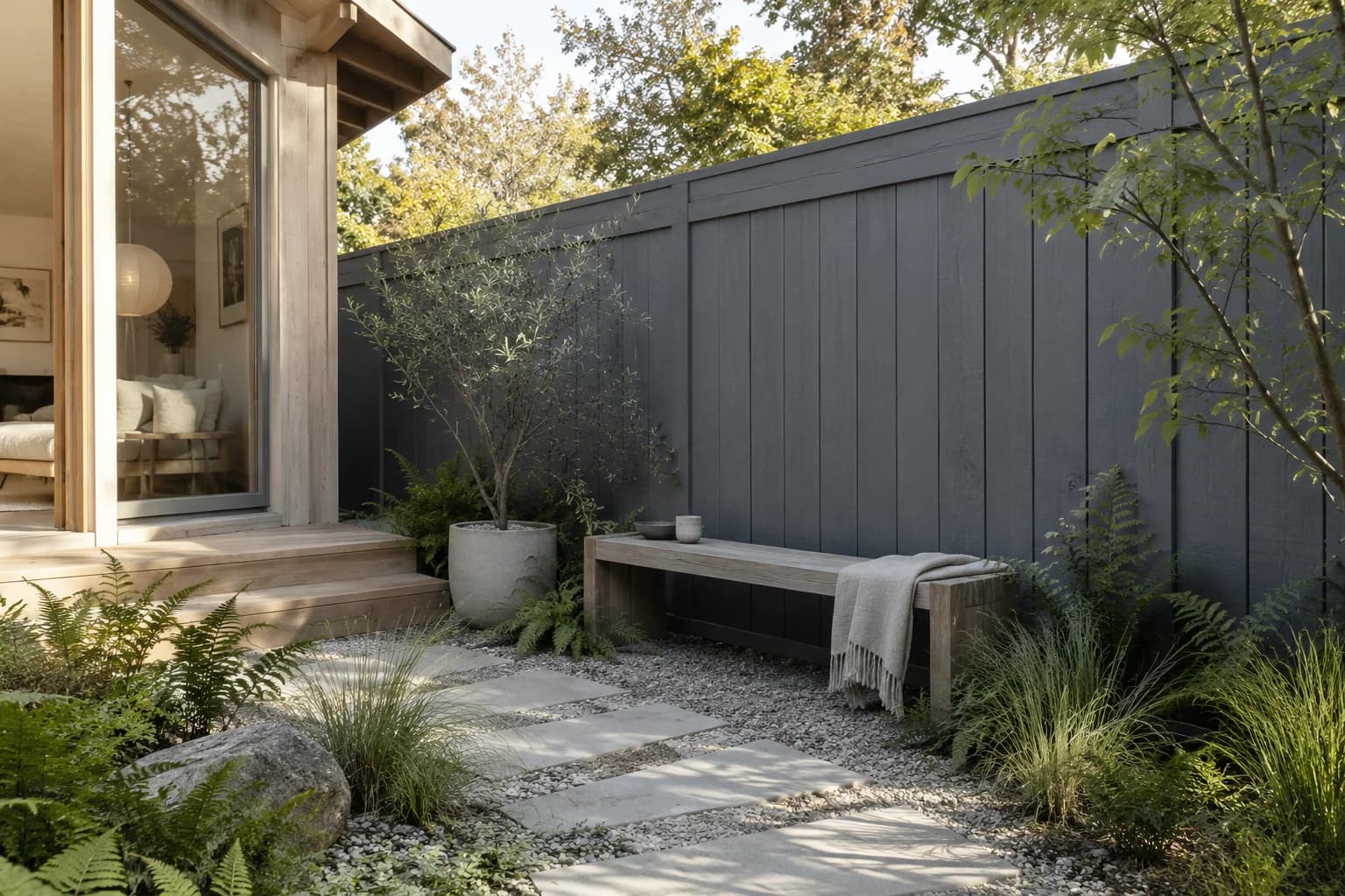 Fences & garden structures featuring Blue Steel paint