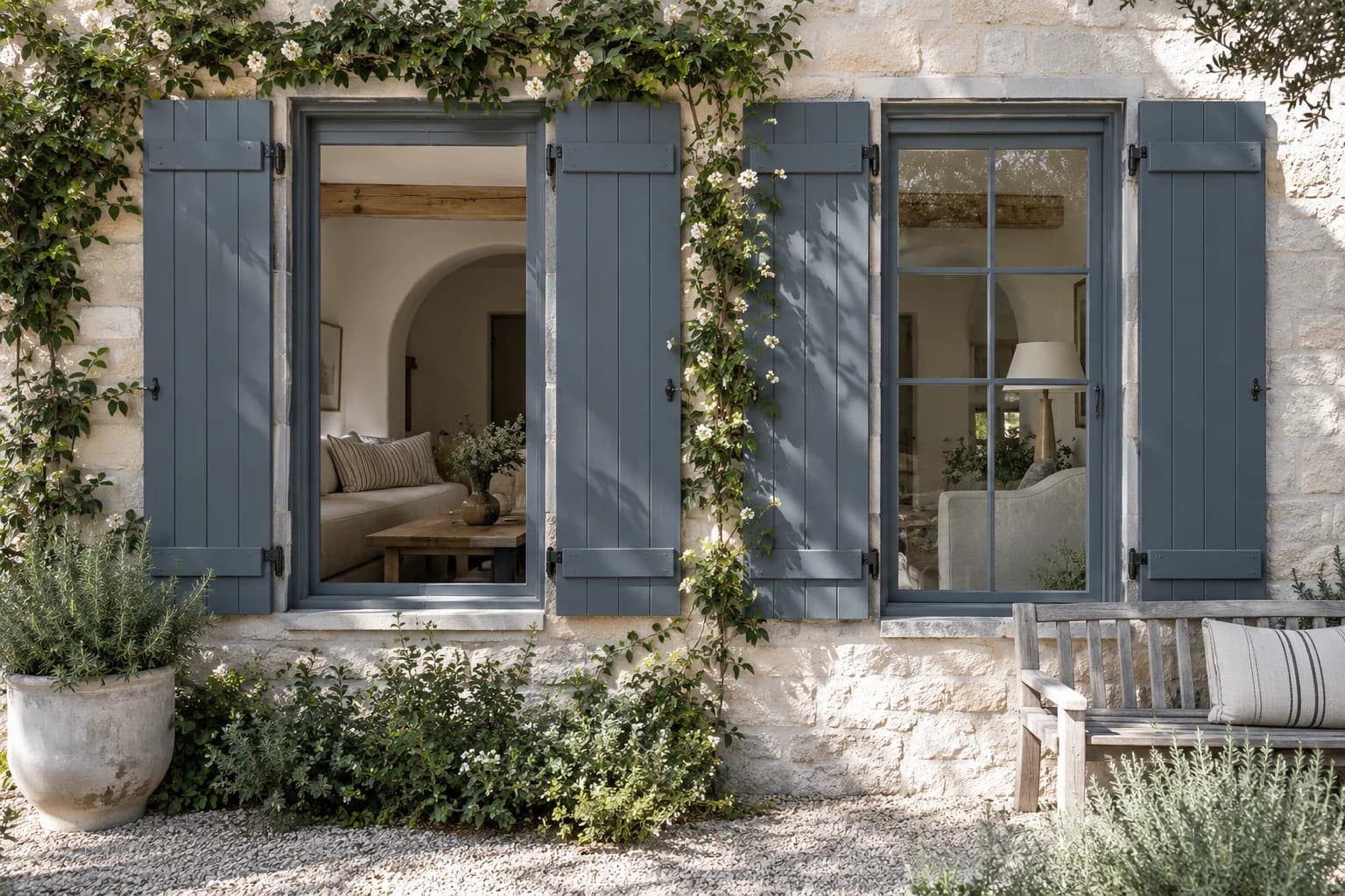 Shutters & trim featuring Blue Steel paint