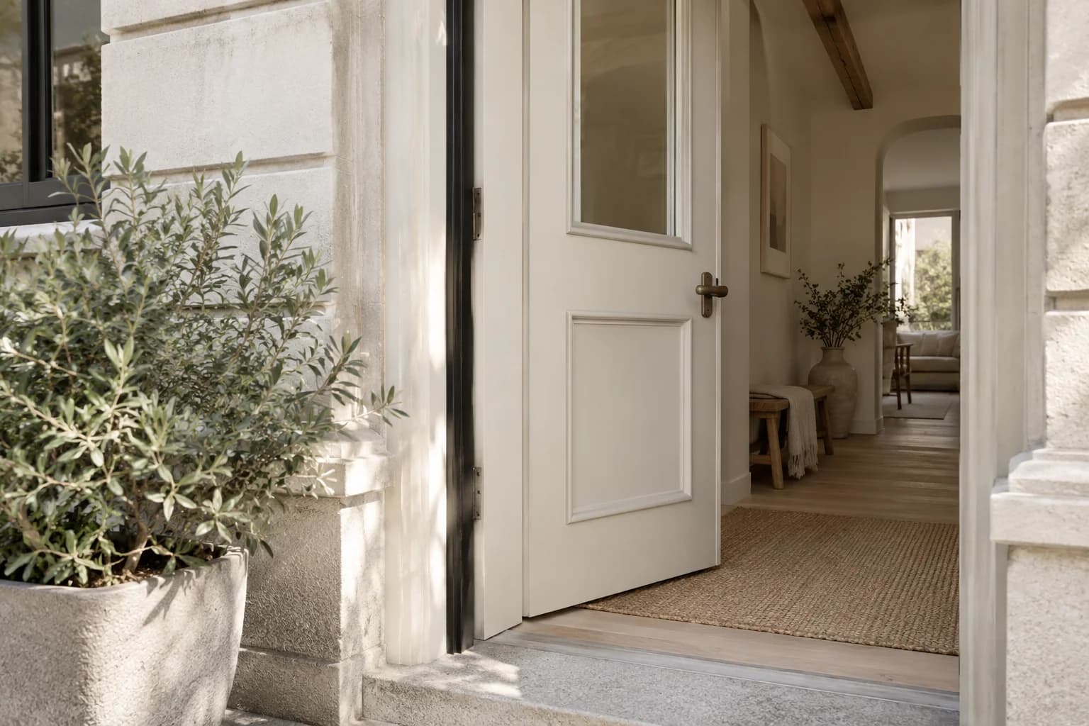 Front door featuring Crystal Haze paint