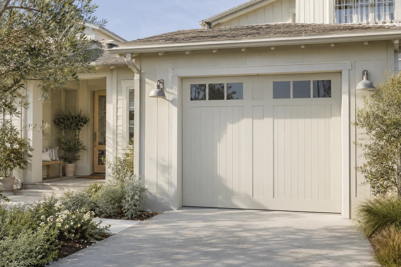 Garage door featuring Crystal Haze paint