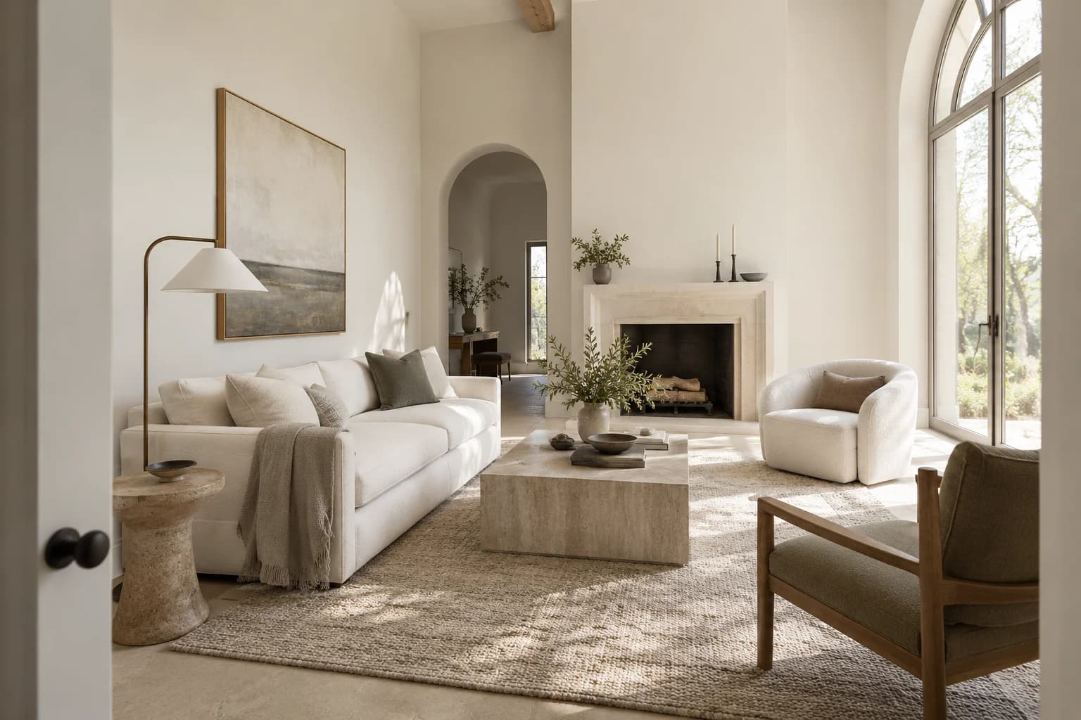 Crystal Haze walls in a contemporary living room