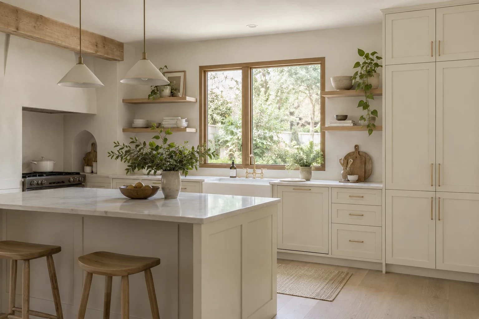Kitchen cabinets featuring Crystal Haze paint