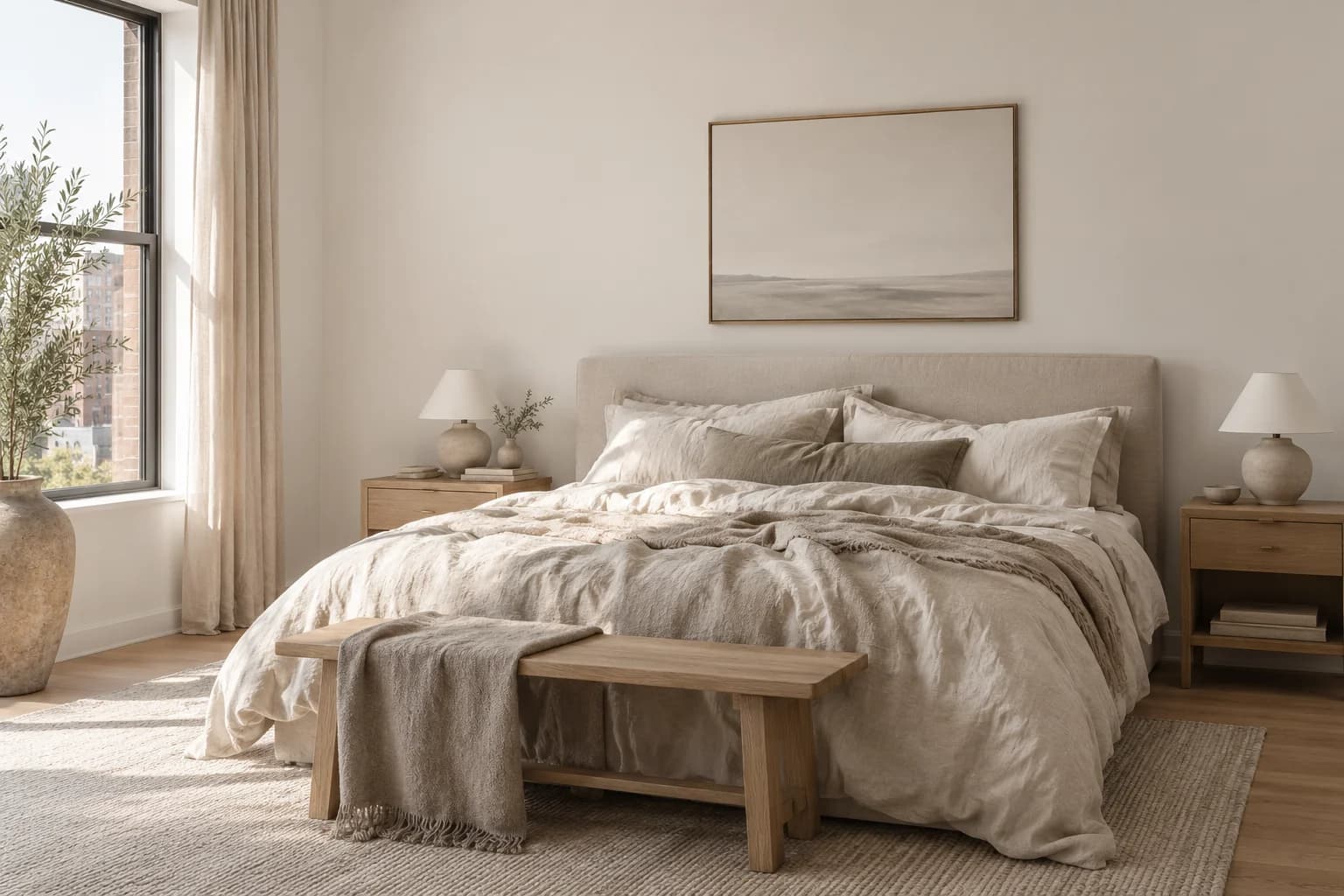 Bedroom featuring Foggy Day paint