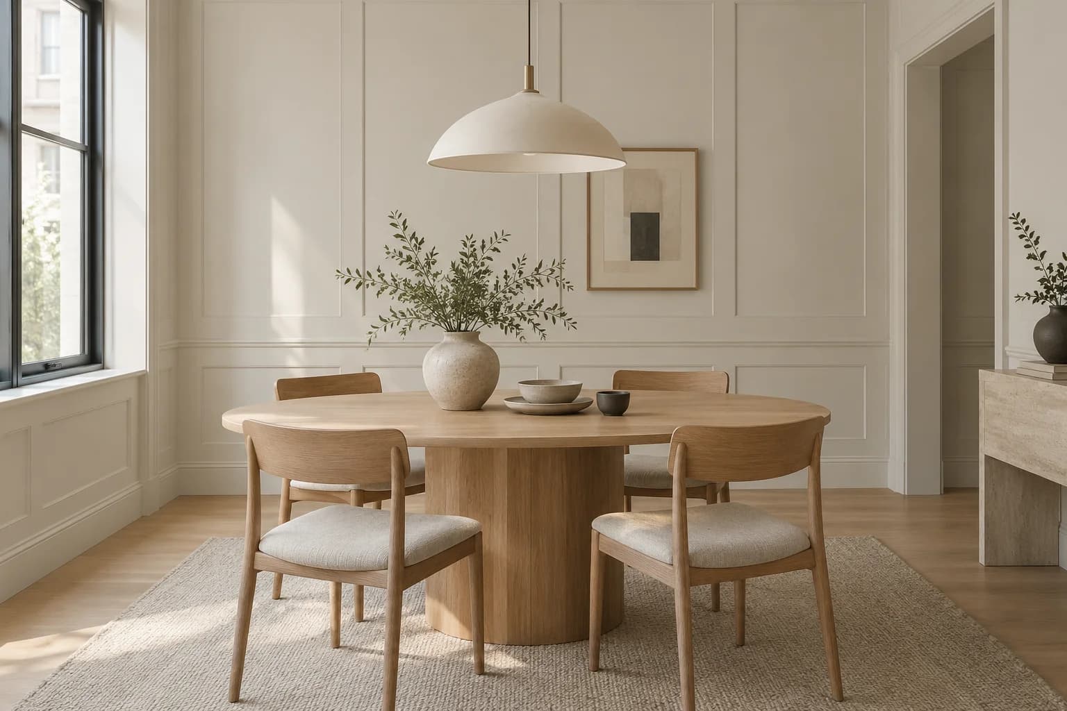 Dining room featuring Foggy Day paint