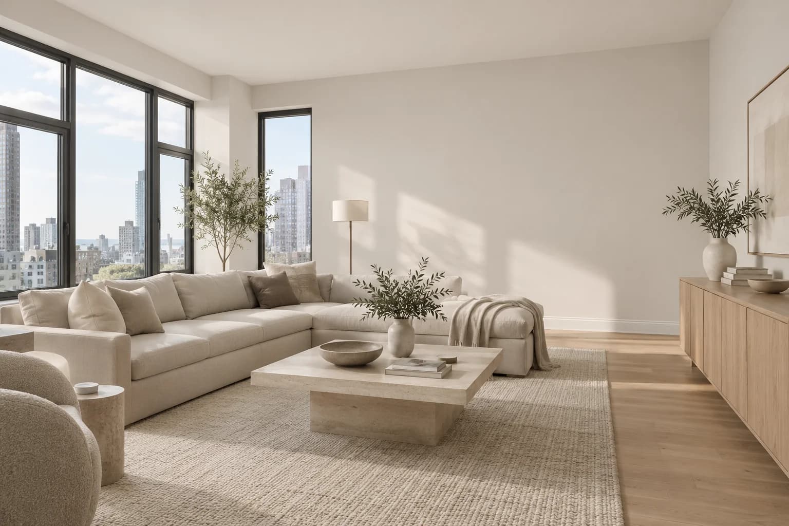 Foggy Day walls in a Belgian contemporary living room
