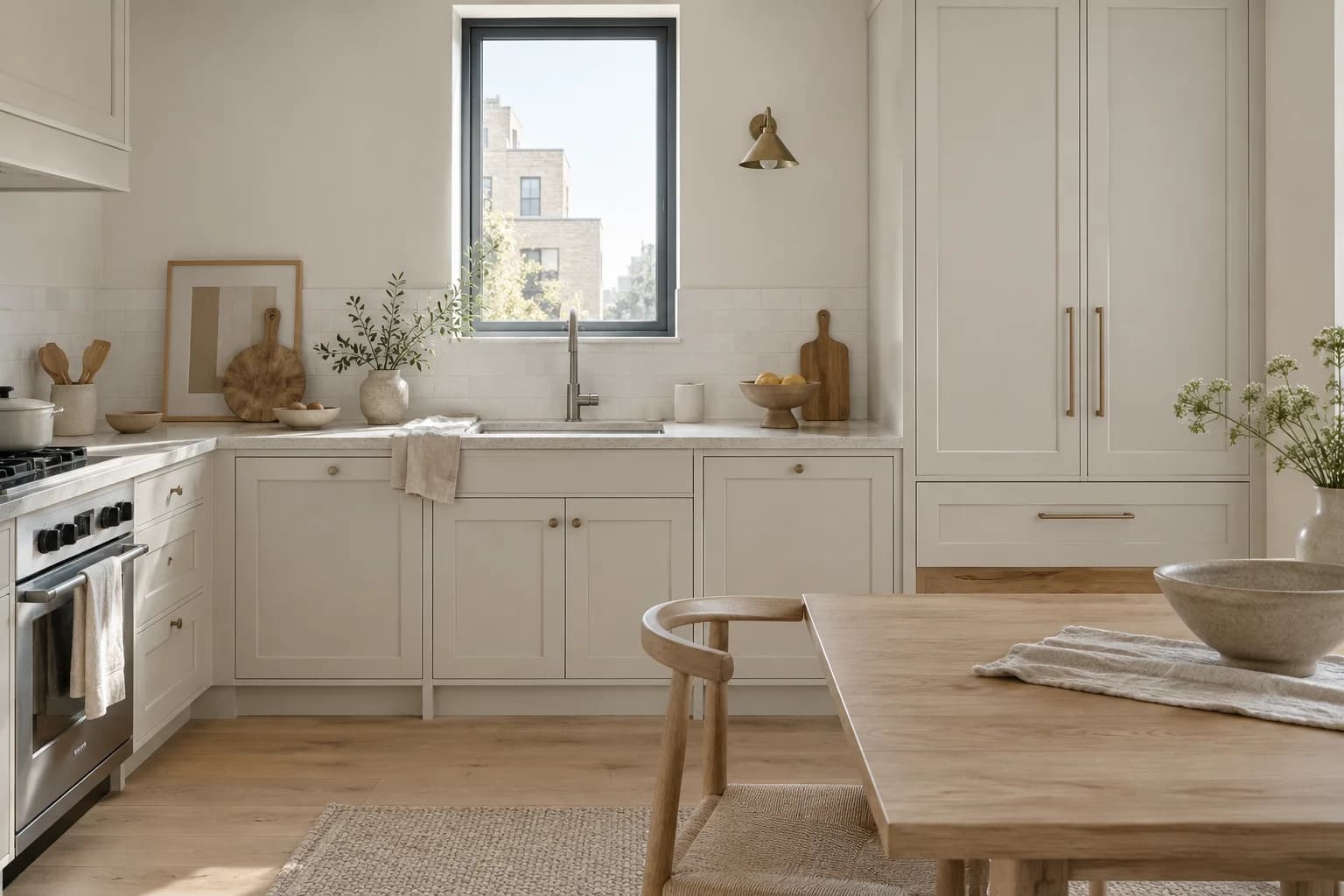 Kitchen cabinets featuring Foggy Day paint