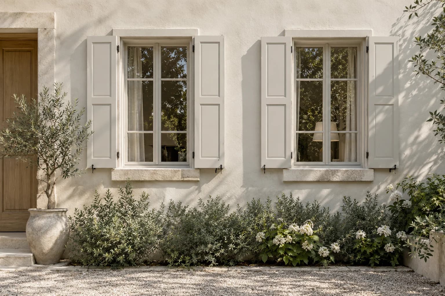 Shutters & trim featuring Foggy Day paint