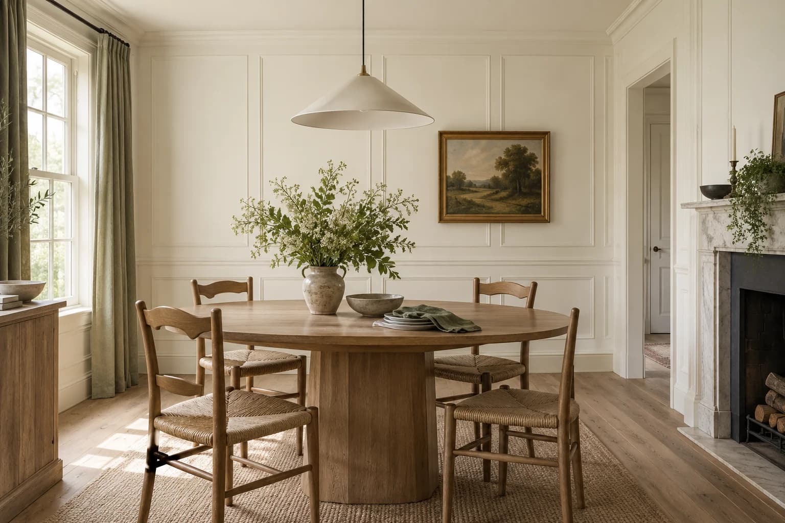 Dining room featuring Milk Glass paint
