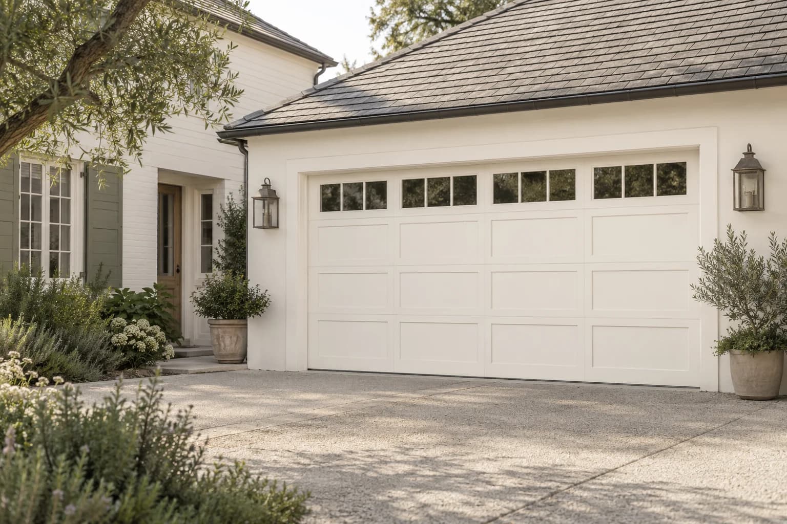 Garage door featuring Milk Glass paint