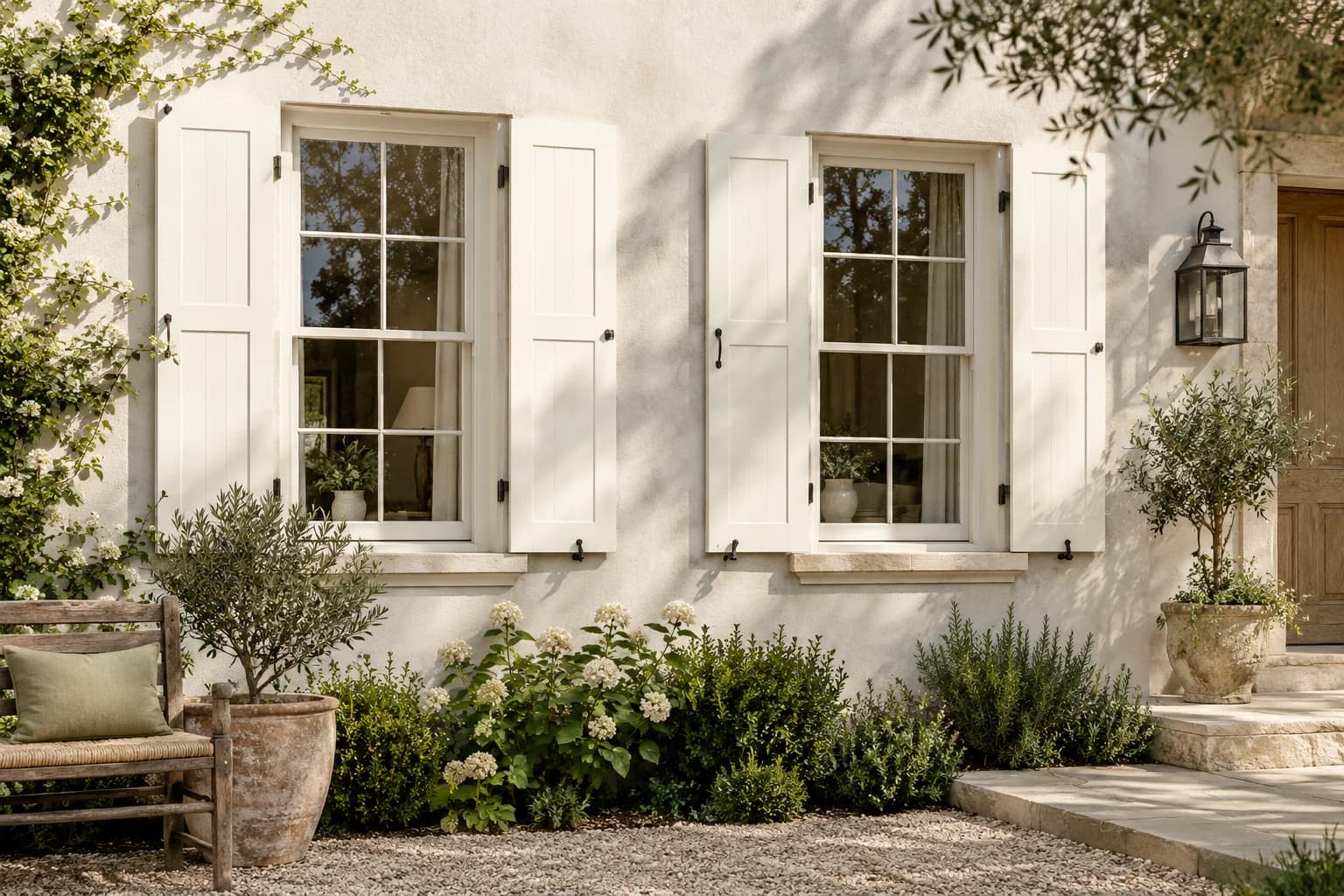 Shutters & trim featuring Milk Glass paint