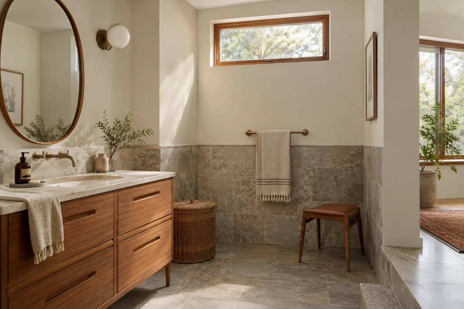 Bathroom featuring Porous Stone paint