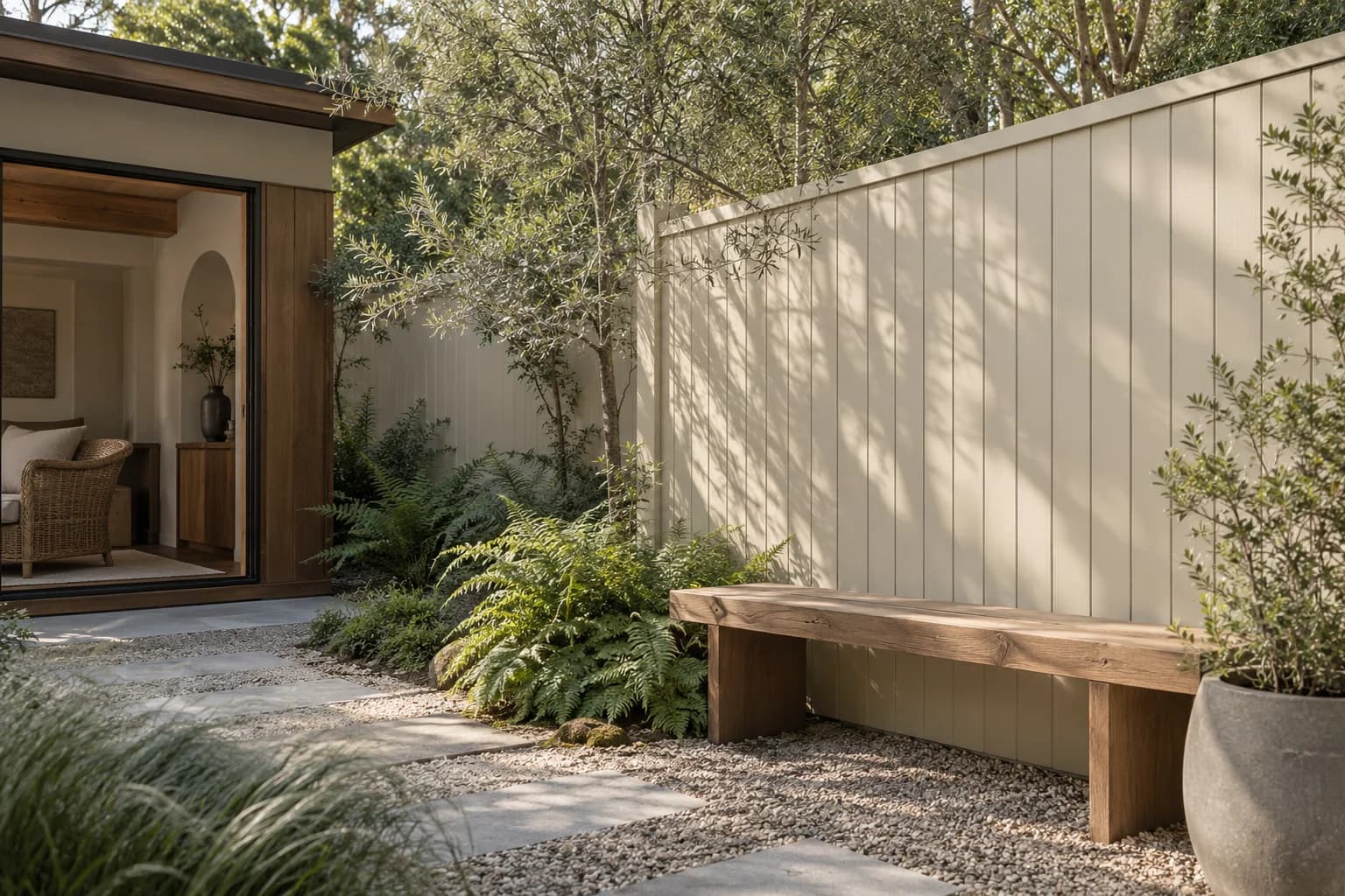 Fences & garden structures featuring Porous Stone paint