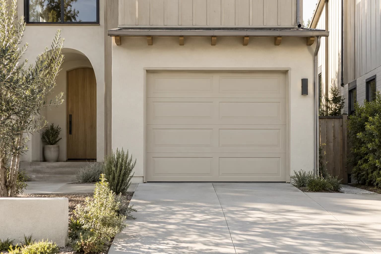 Garage door featuring Porous Stone paint