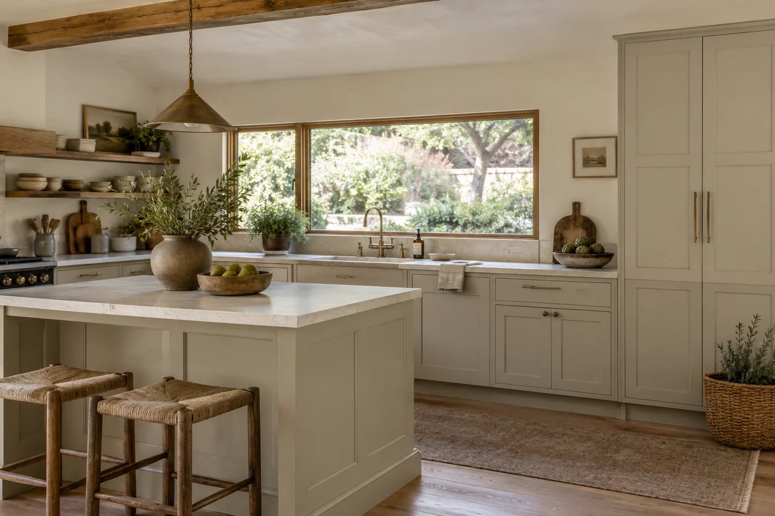 Kitchen cabinets featuring Porous Stone paint