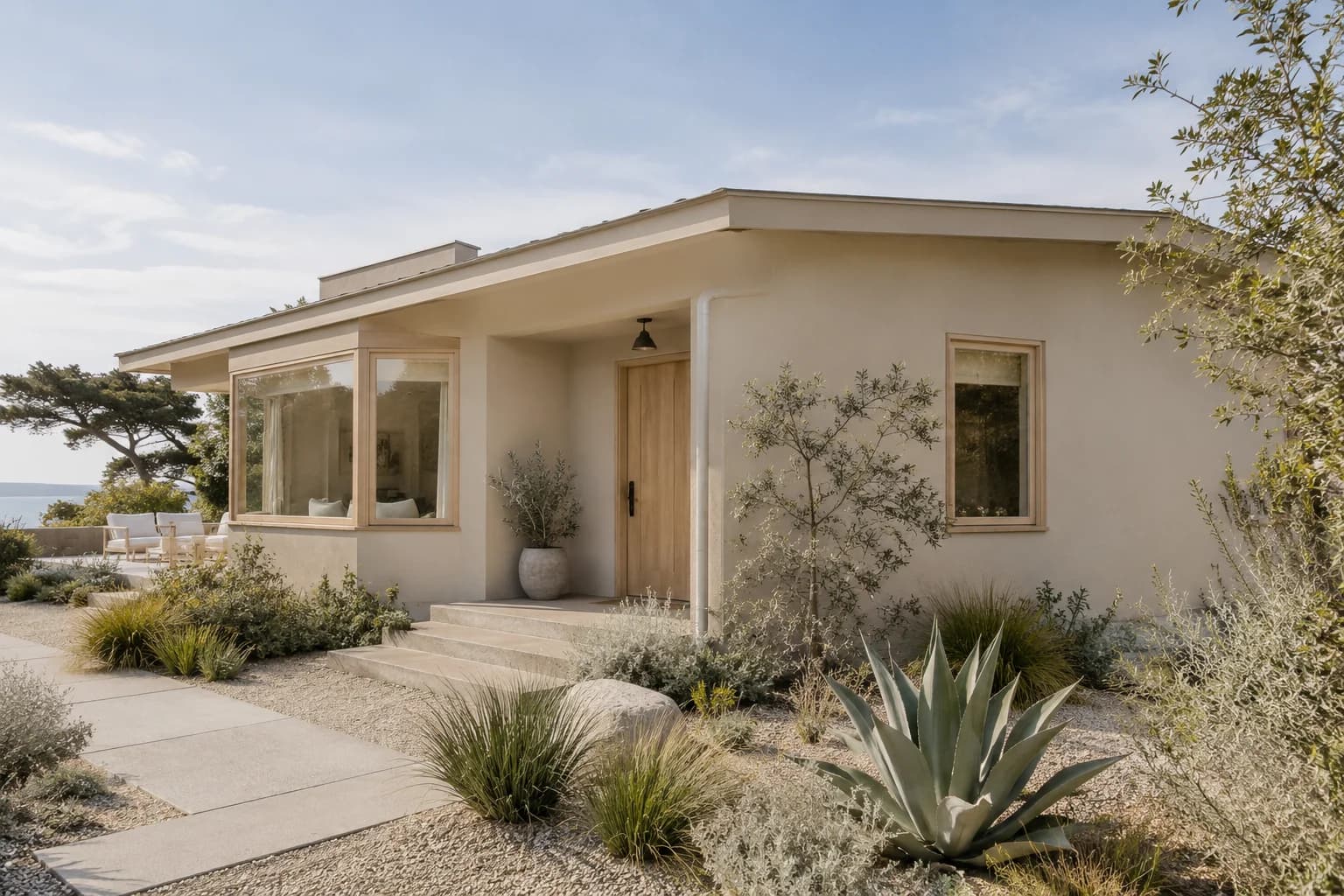 Stucco featuring Porous Stone paint