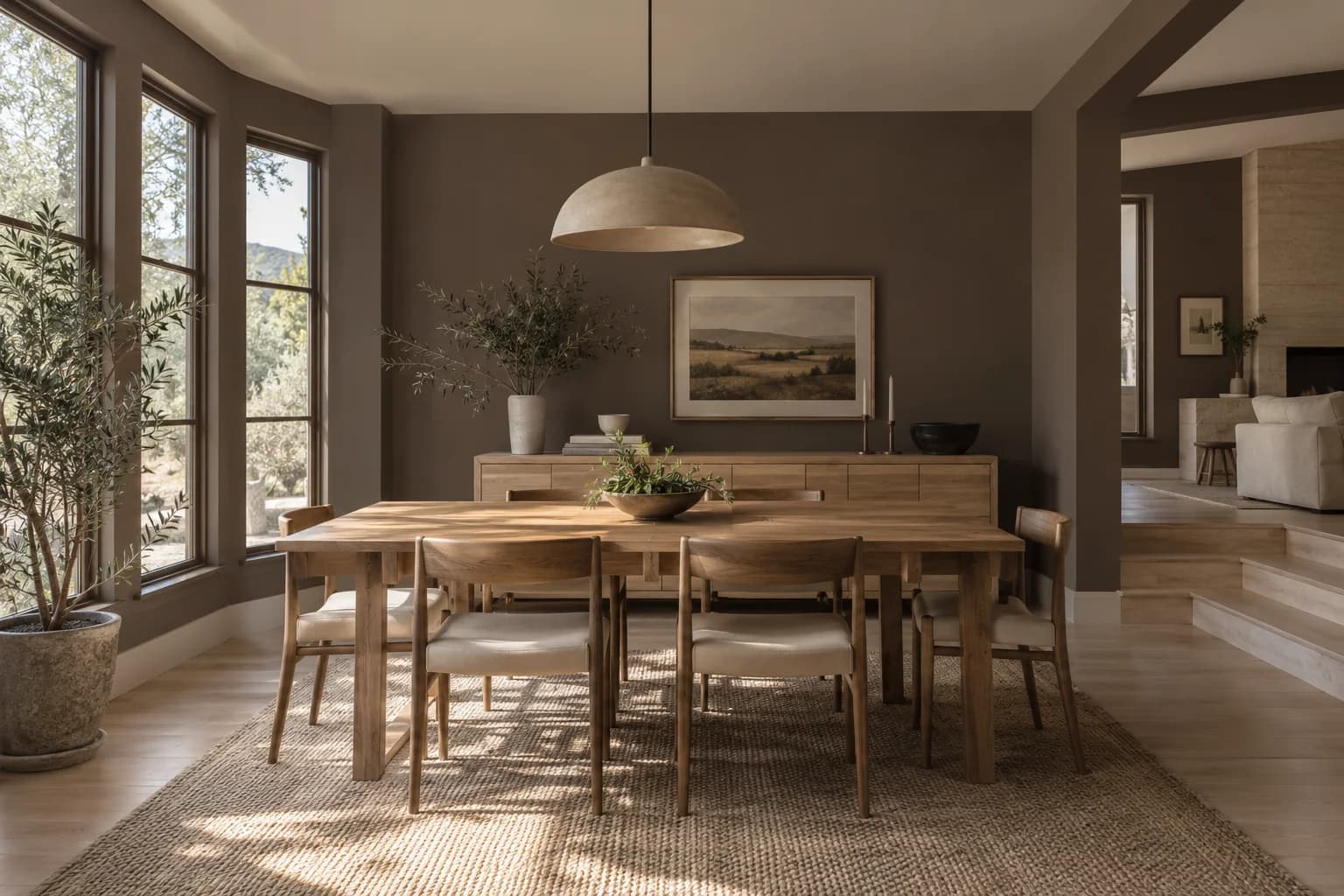 Dining room featuring Weathered Brown paint