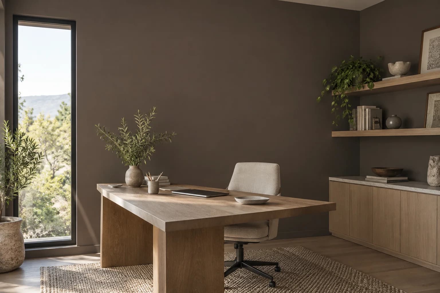 Home office featuring Weathered Brown paint