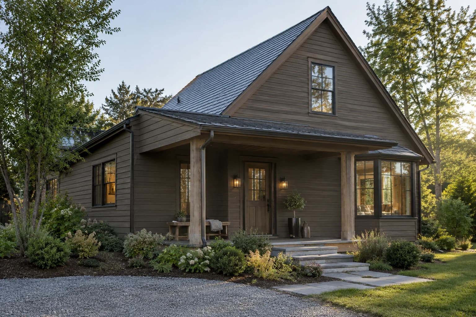 Siding featuring Weathered Brown paint