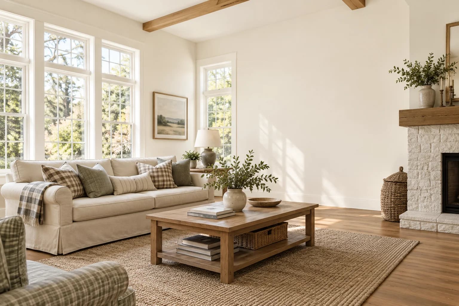Whisper walls in an organic modern living room