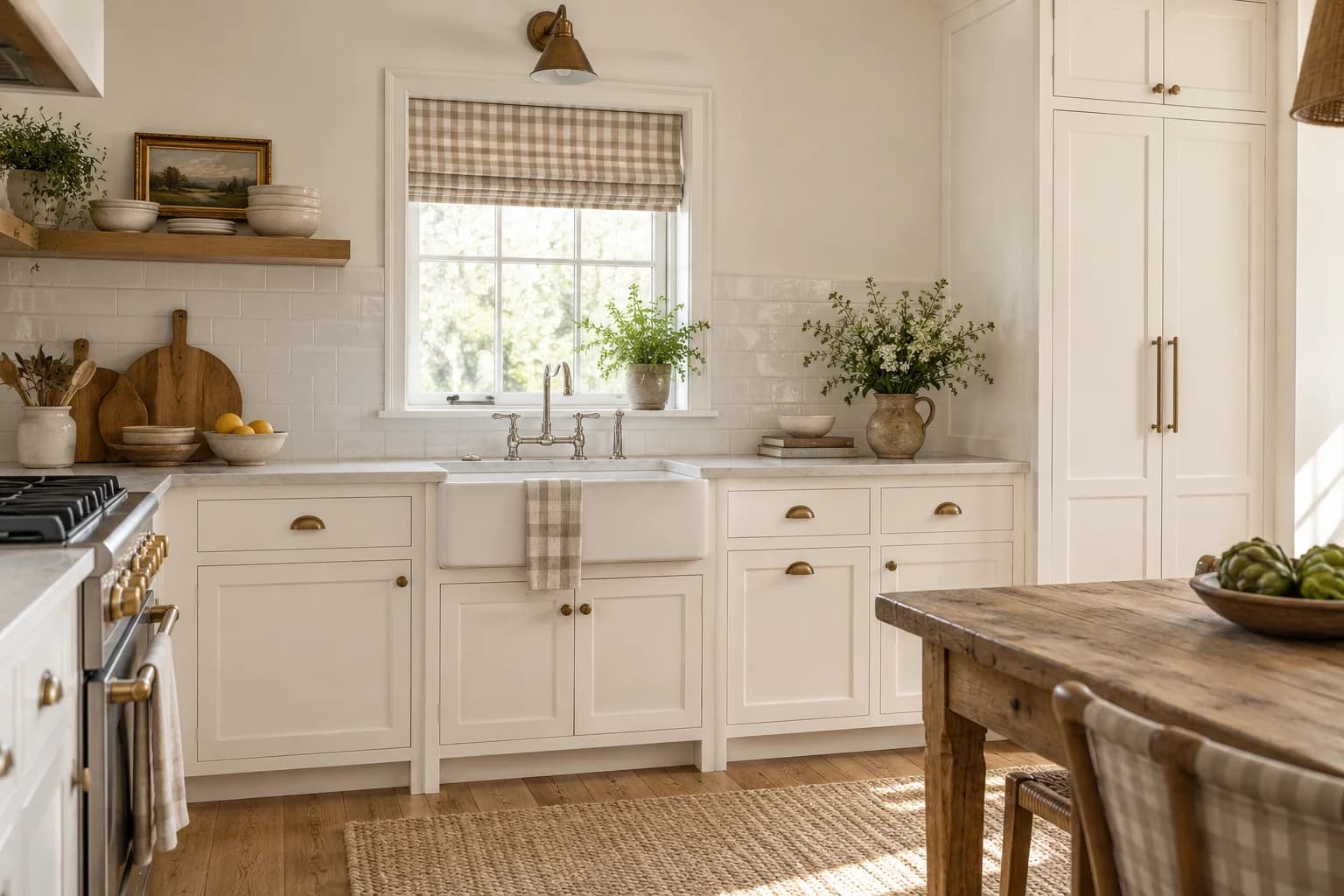 Kitchen cabinets featuring Whisper paint