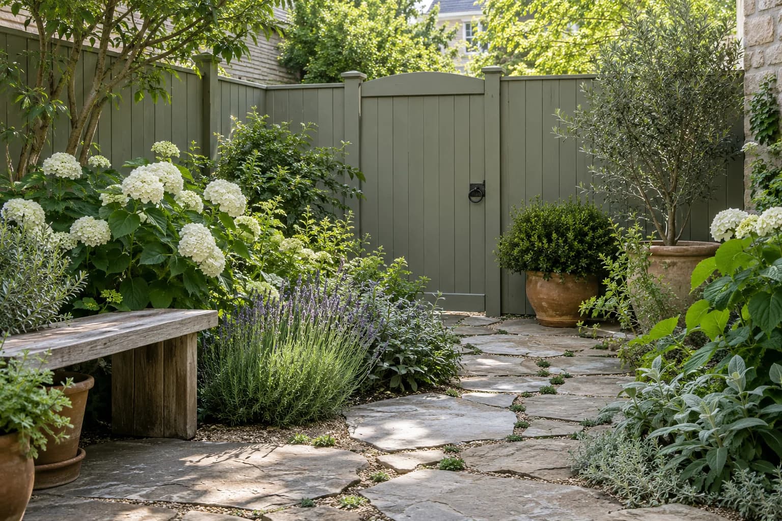 Fences & garden structures featuring Evergreen Fog paint