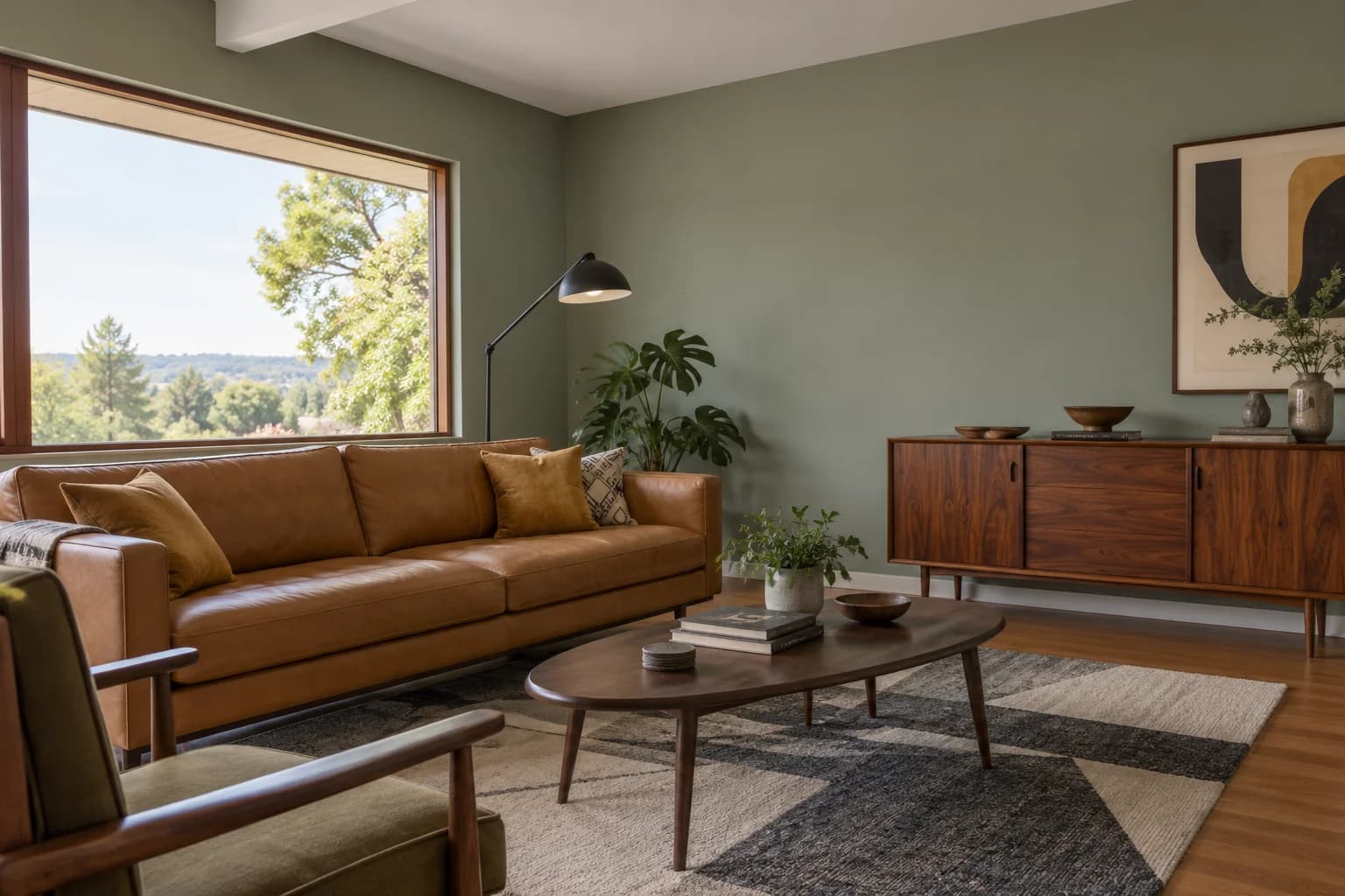 Living room featuring Evergreen Fog paint