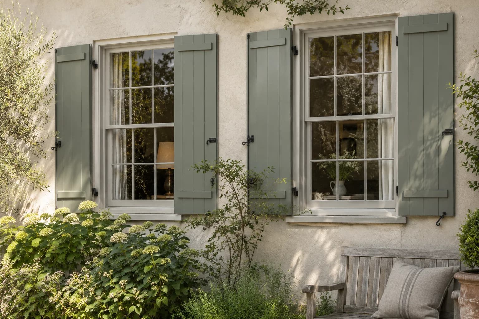 Shutters & trim featuring Card Room Green paint