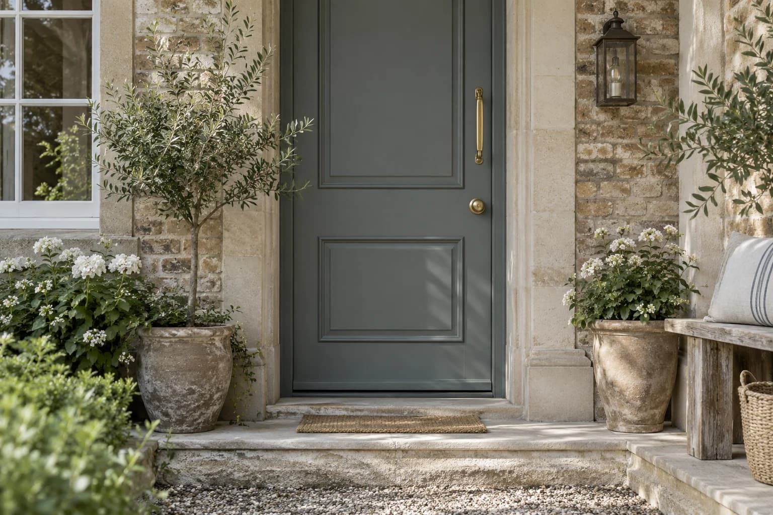 Front door featuring De Nimes paint