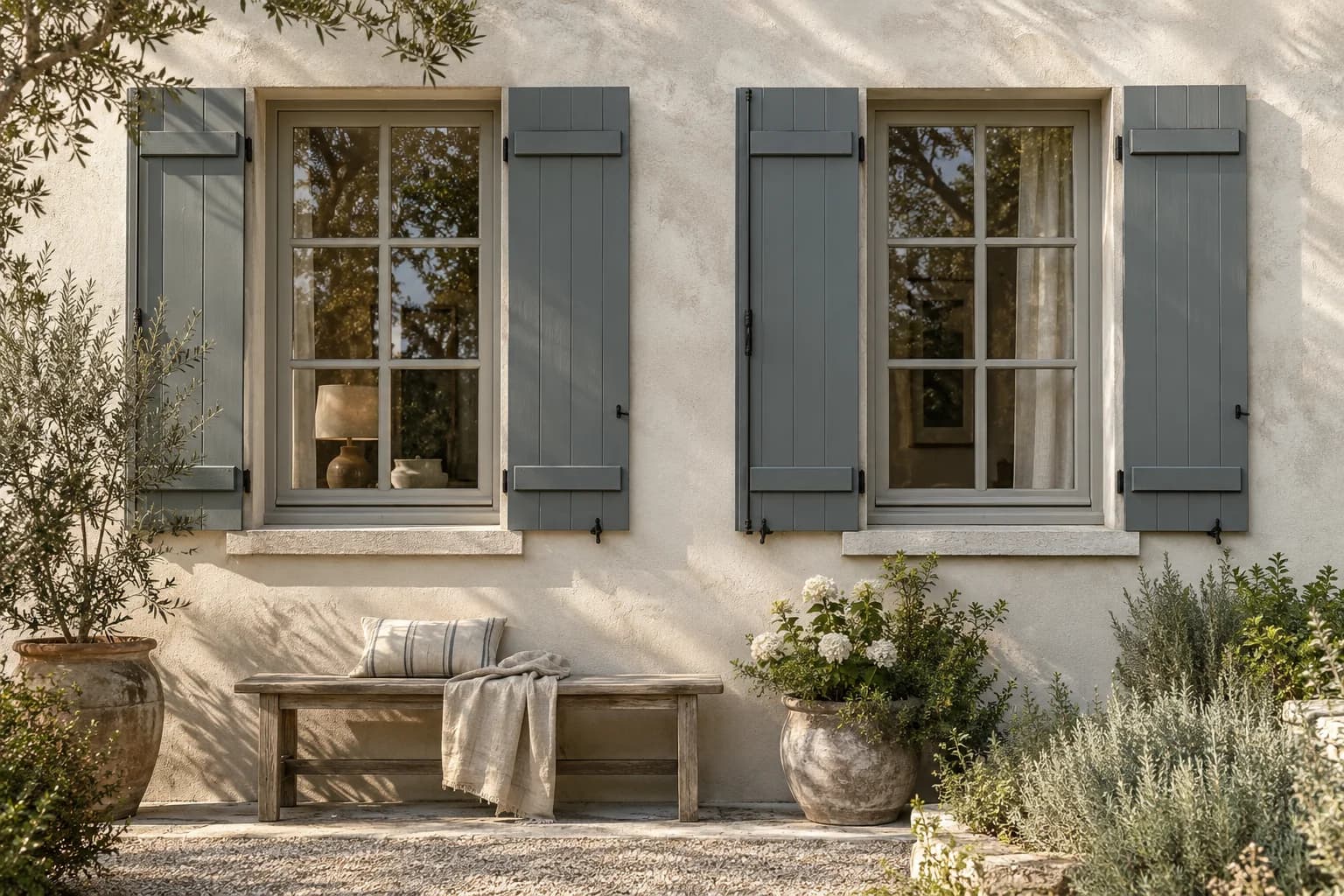 Shutters & trim featuring De Nimes paint