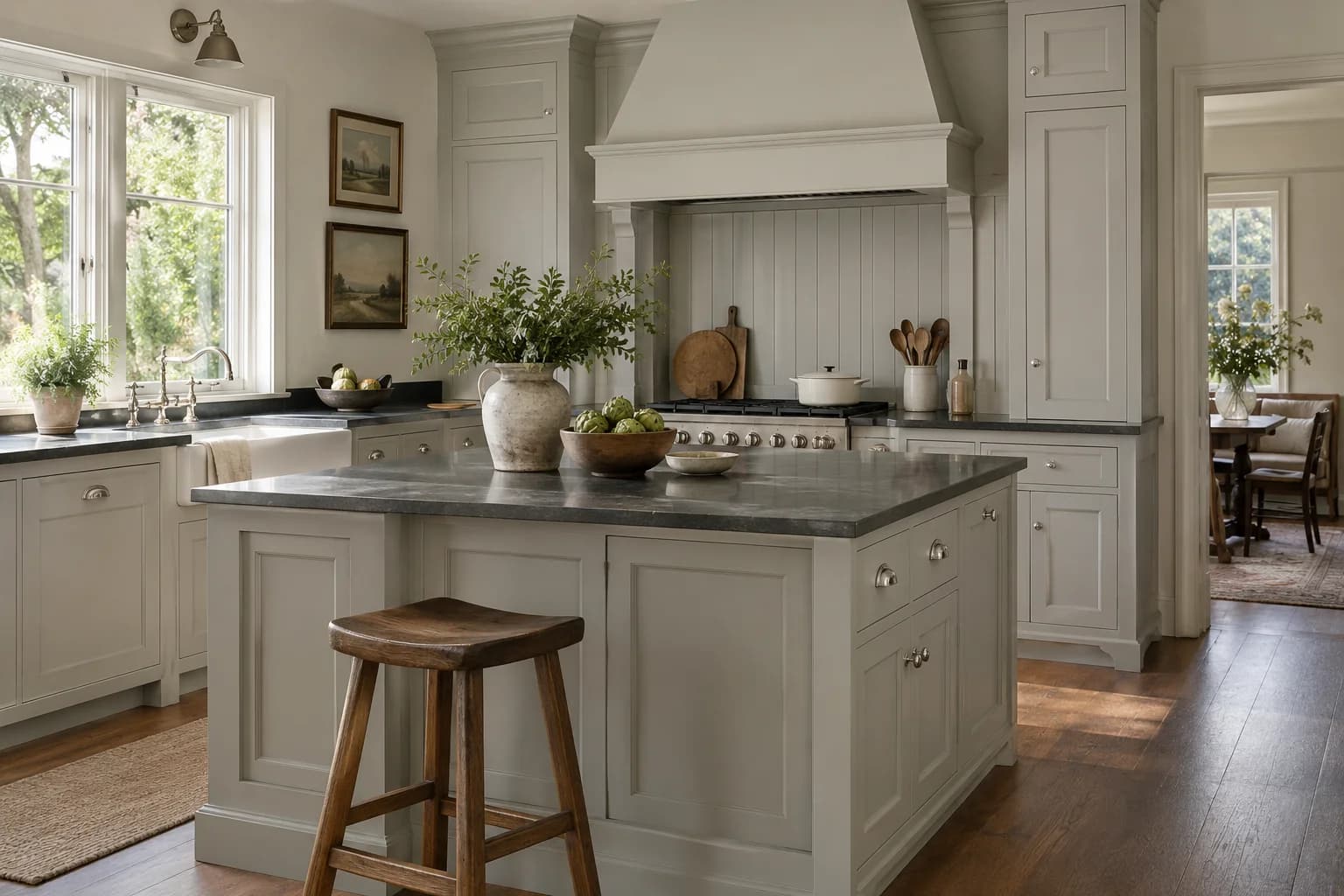Kitchen cabinets featuring Dimpse paint