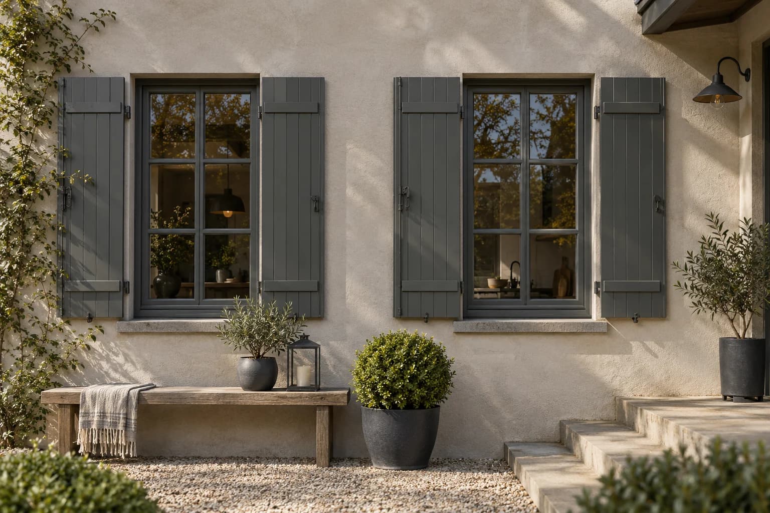 Shutters & trim featuring Down Pipe paint