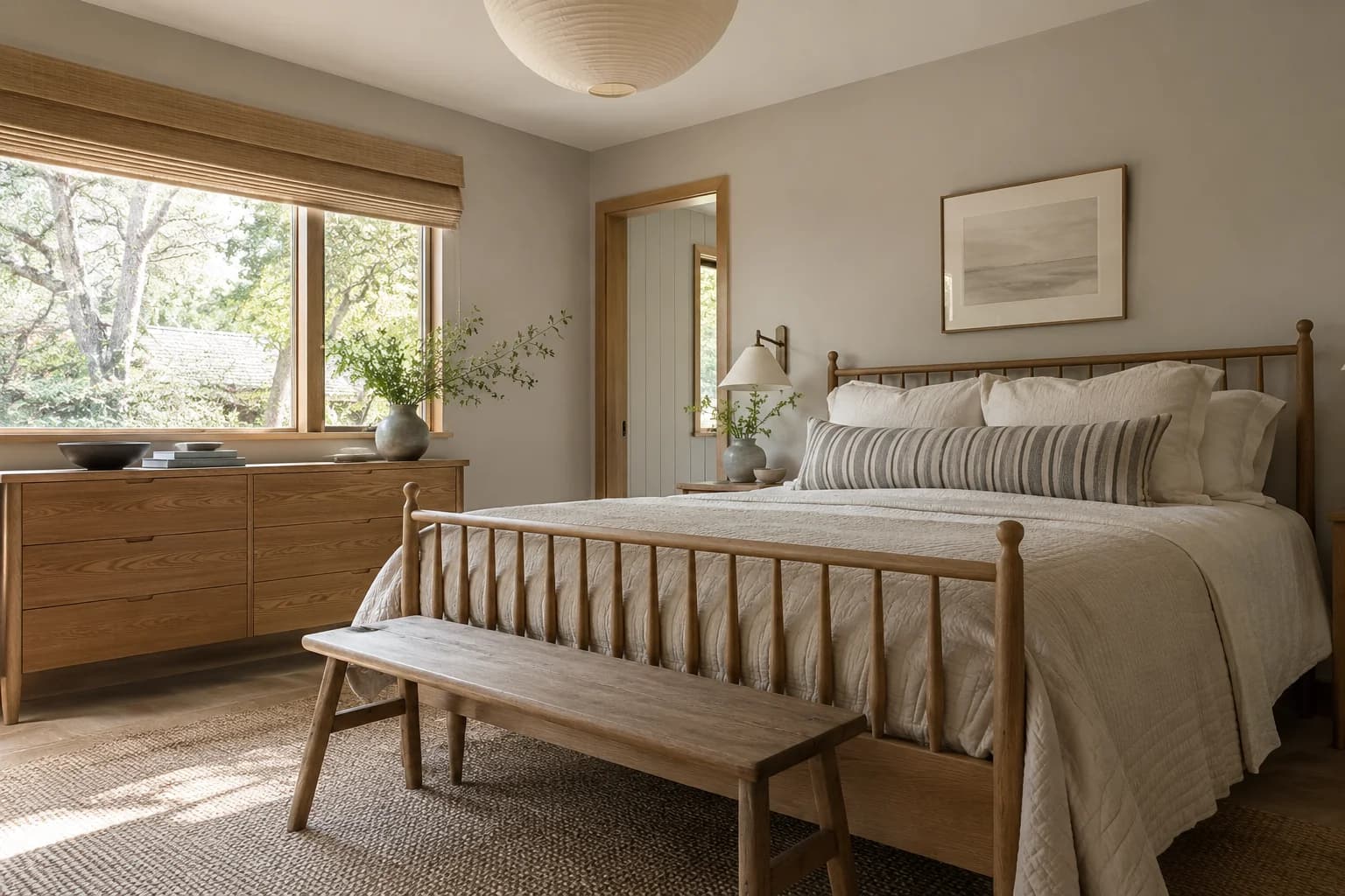 Bedroom featuring Elephant's Breath paint