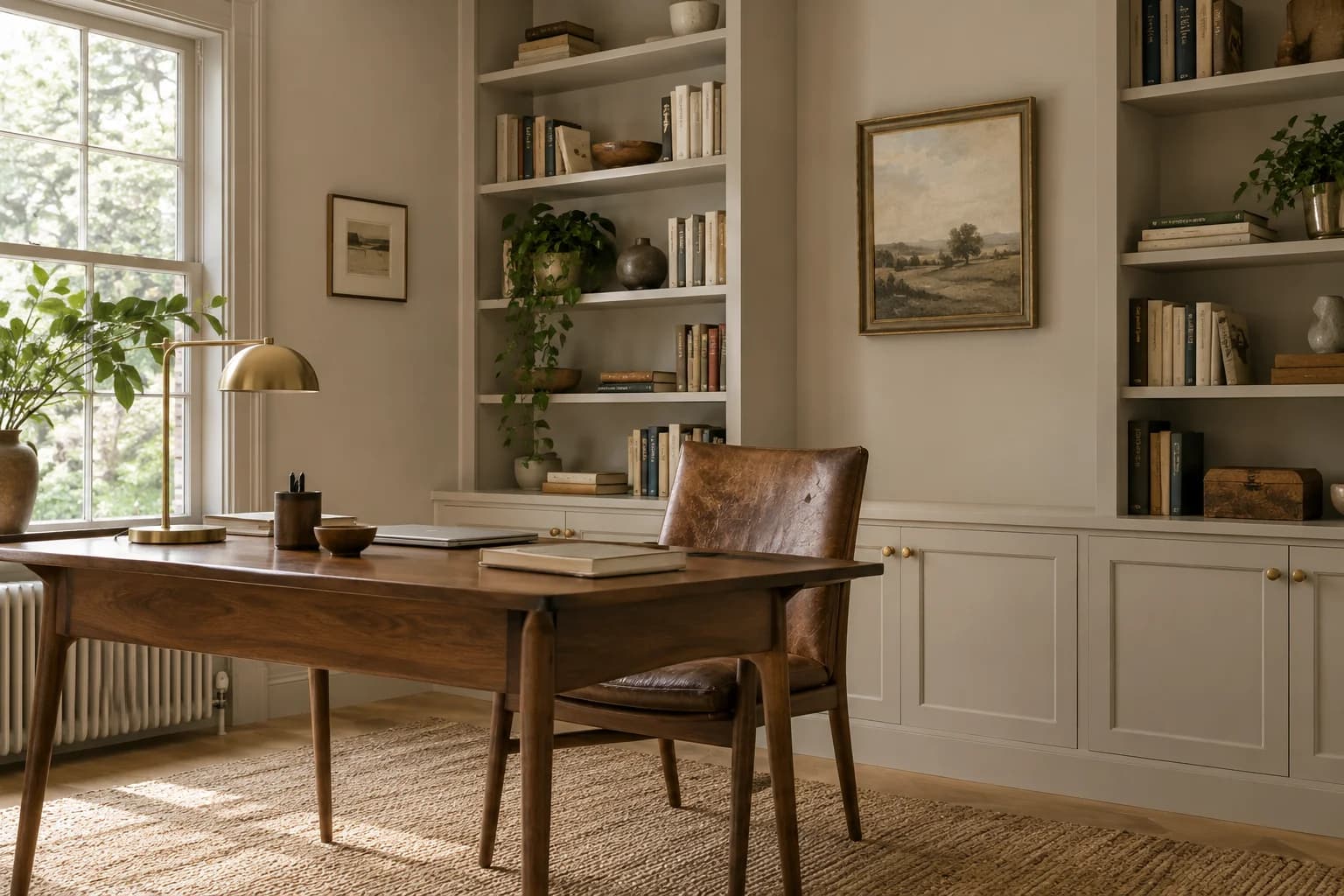 Home office featuring Elephant's Breath paint