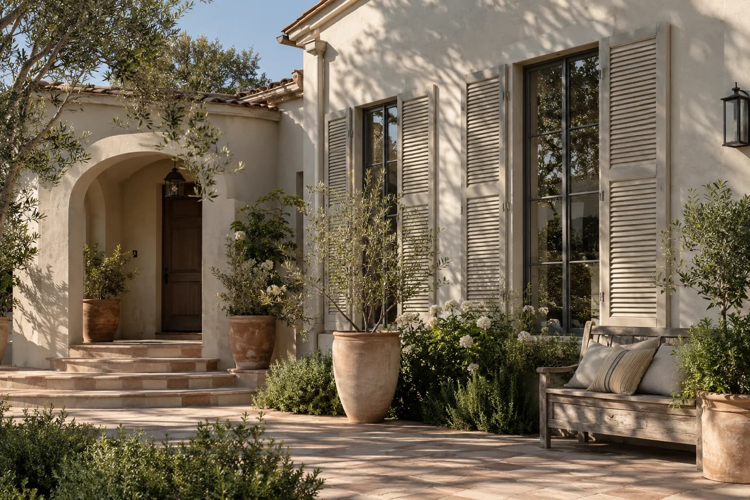 Shutters & trim featuring Elephant's Breath paint