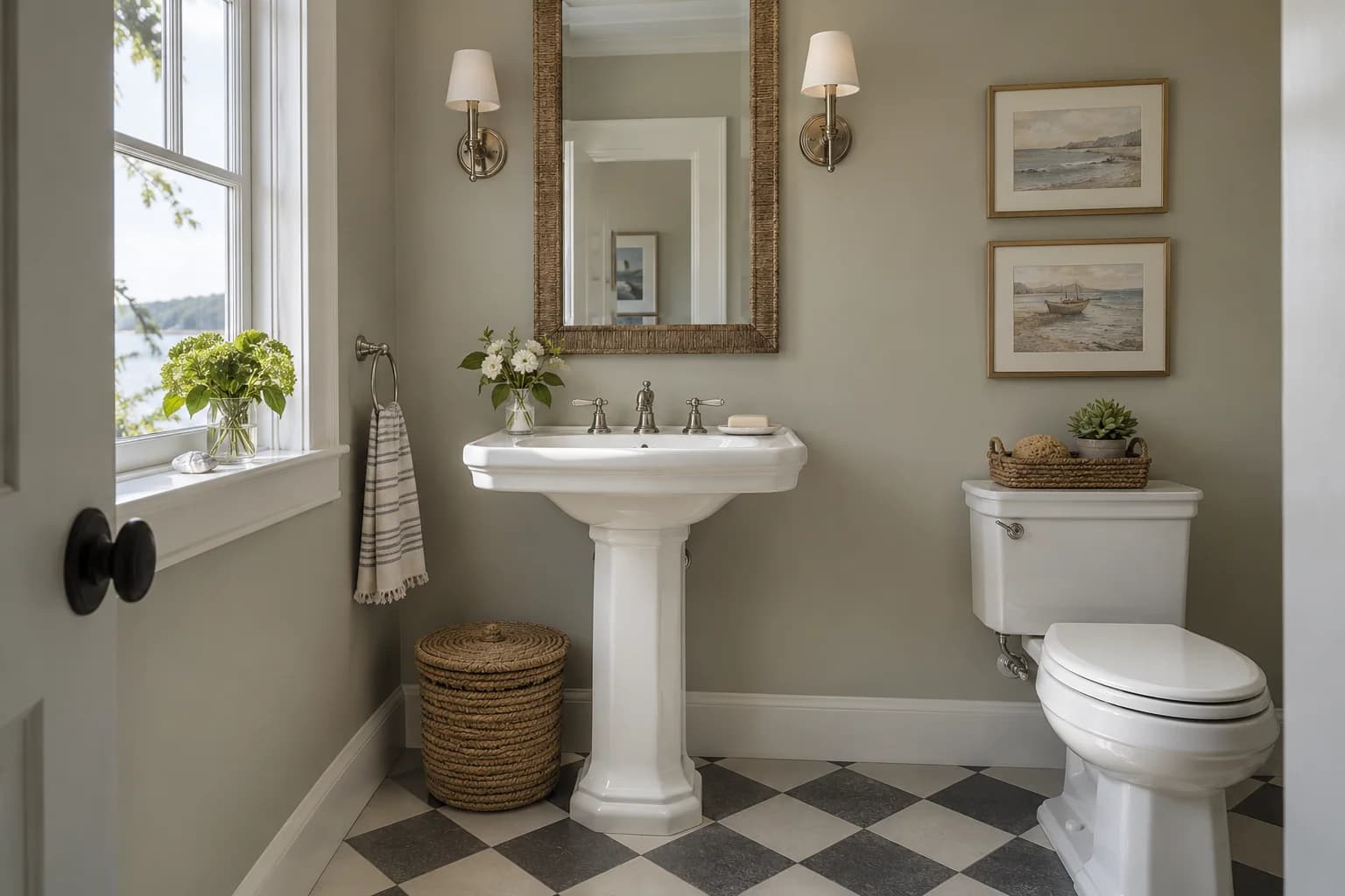 Bathroom featuring French Gray paint