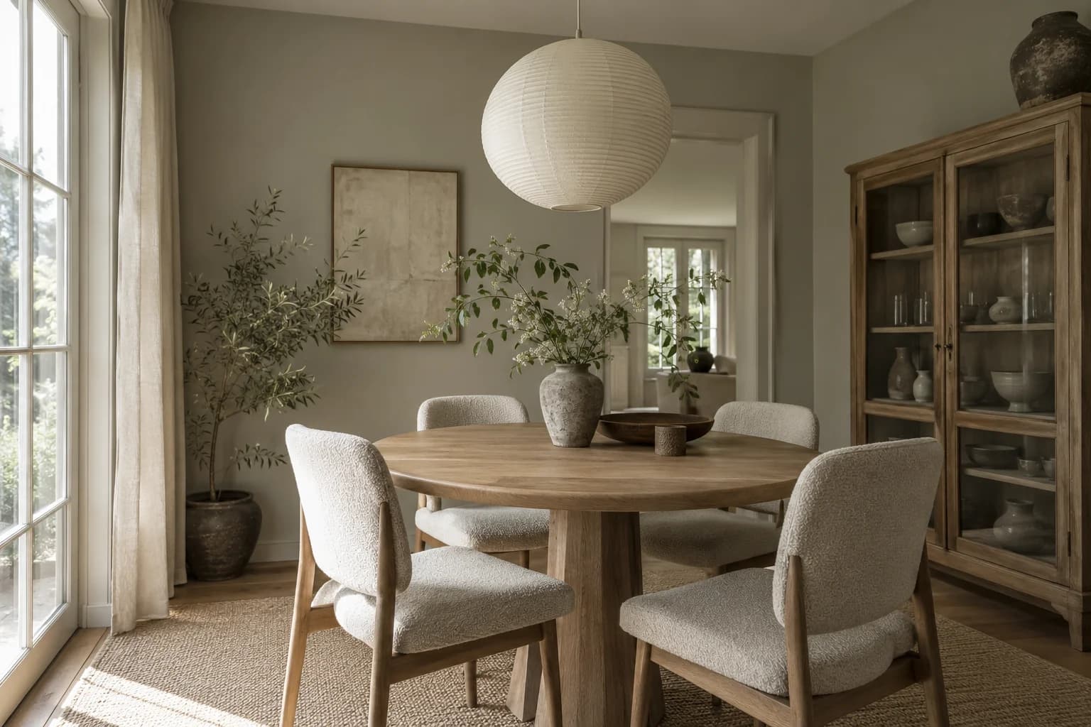 Dining room featuring French Gray paint