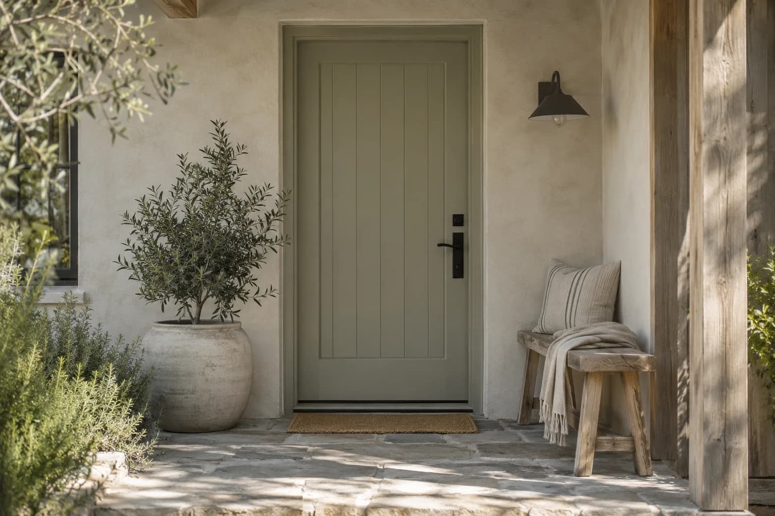 Front door featuring French Gray paint