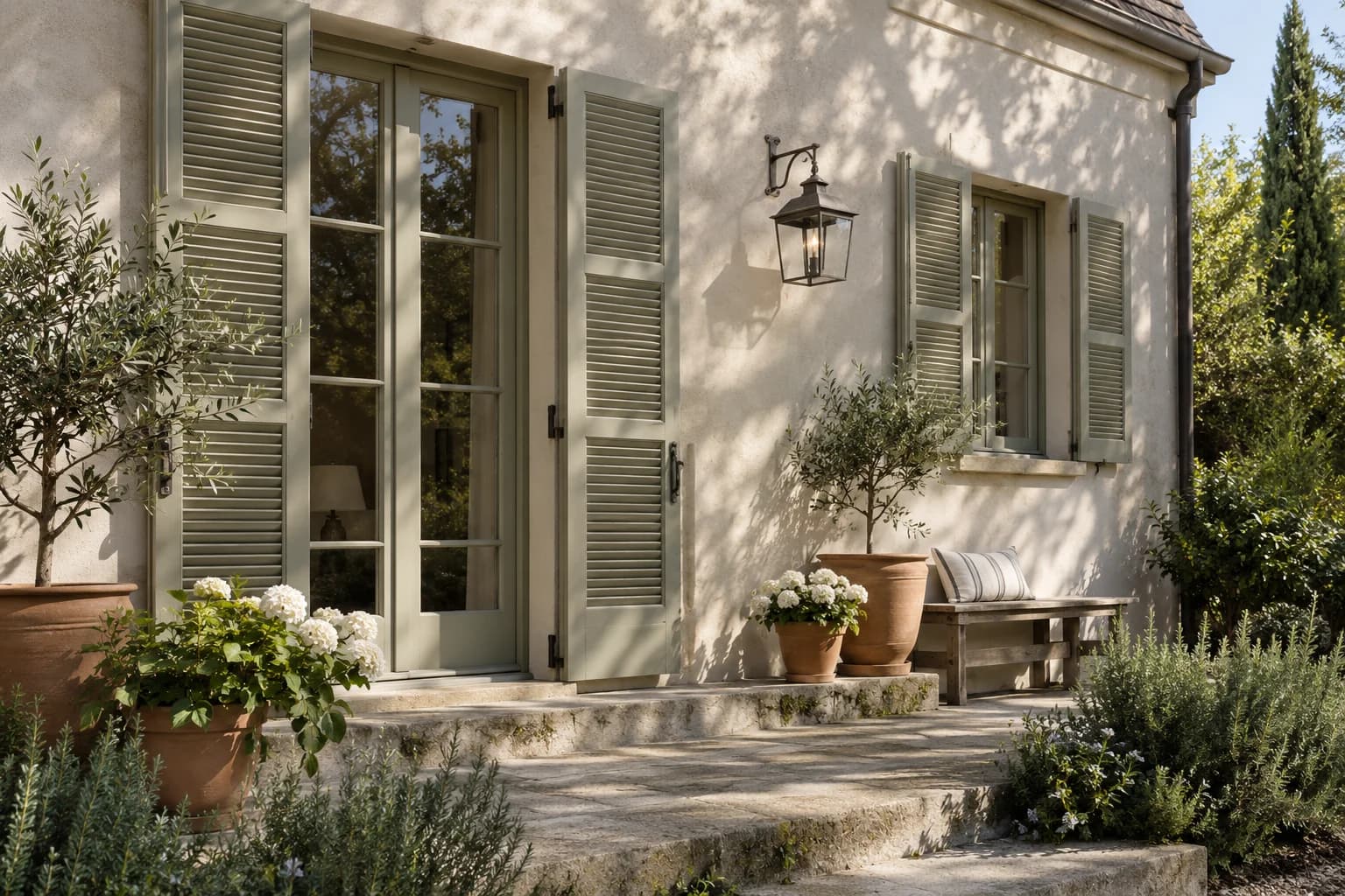 Shutters & trim featuring French Gray paint