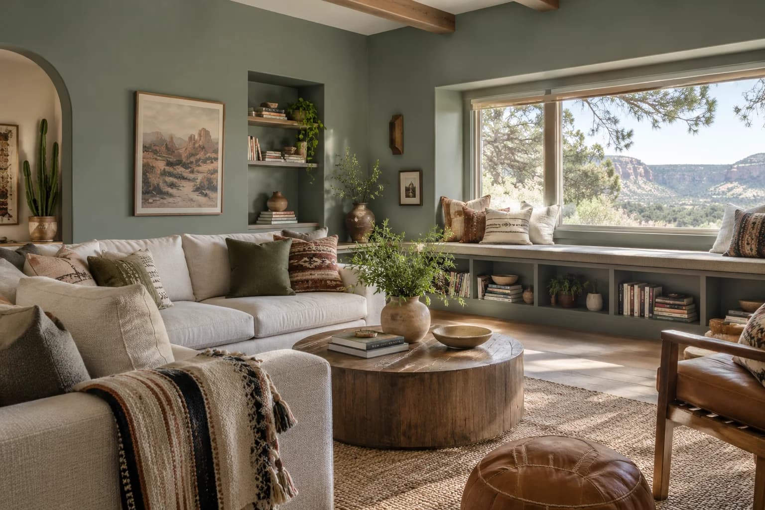 Living room featuring Green Smoke paint