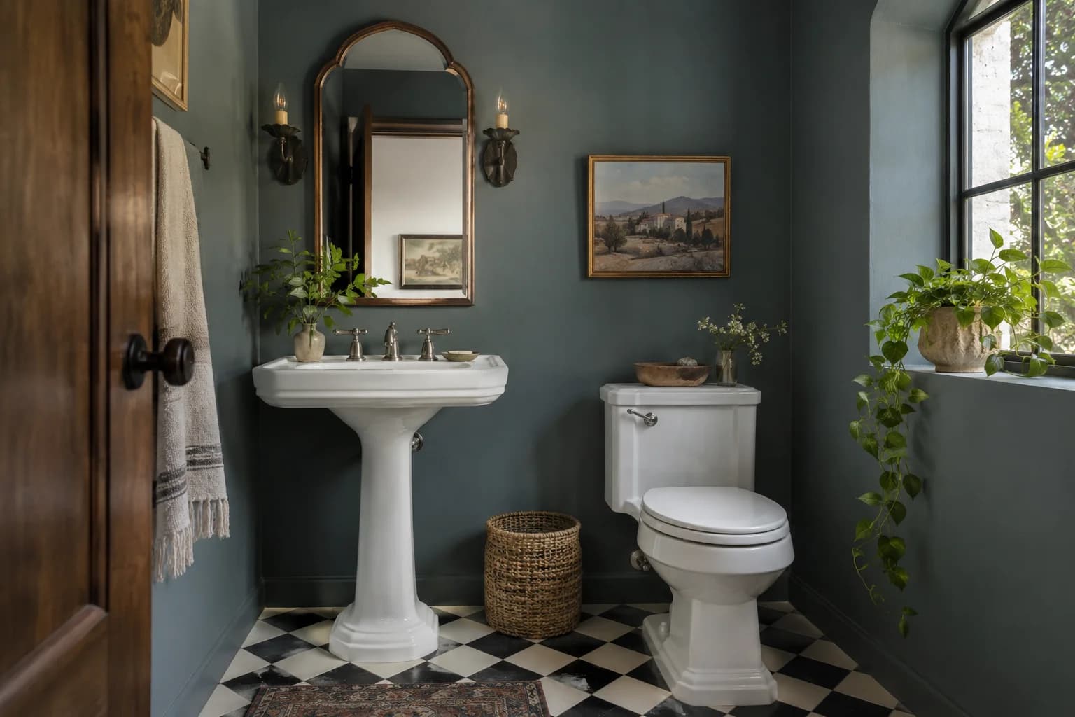 Bathroom featuring Inchyra Blue paint