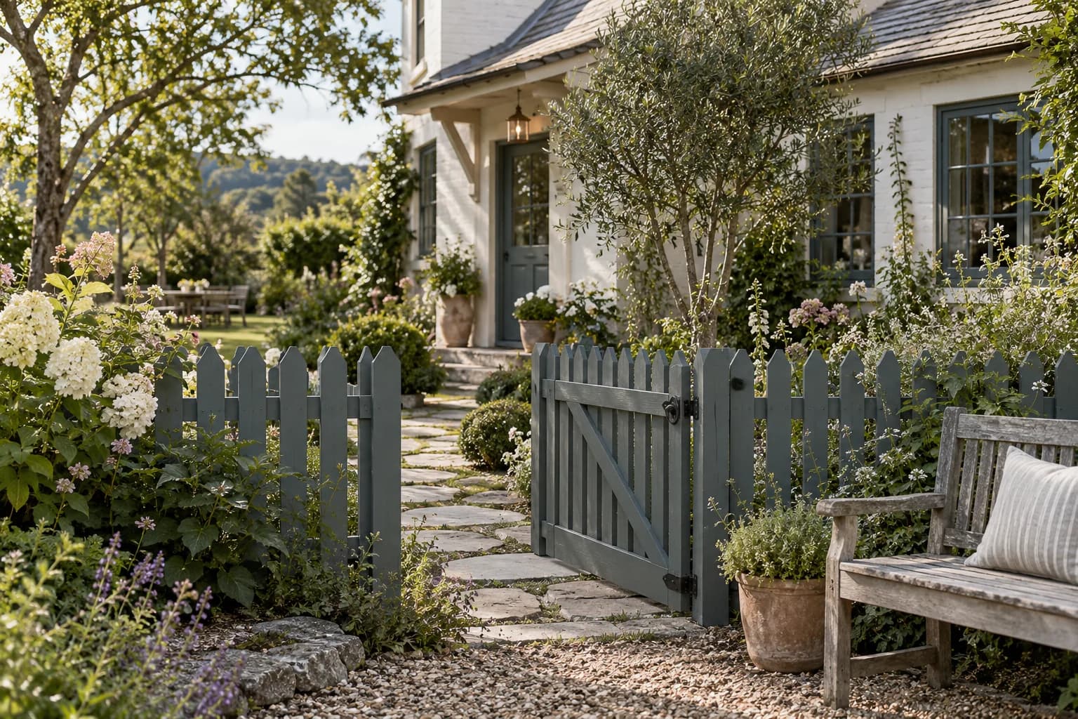 Fences & garden structures featuring Inchyra Blue paint