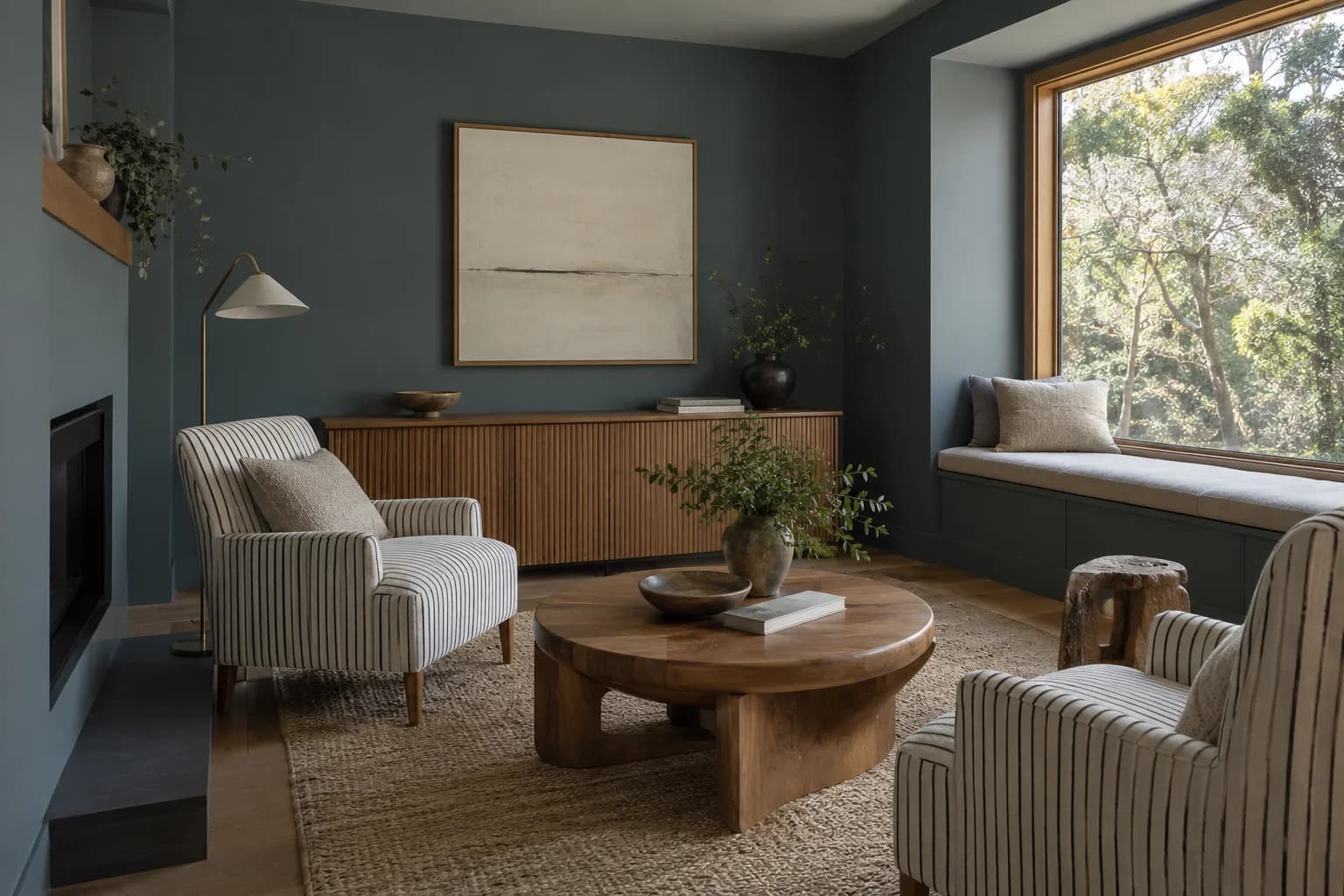 Living room featuring Inchyra Blue paint