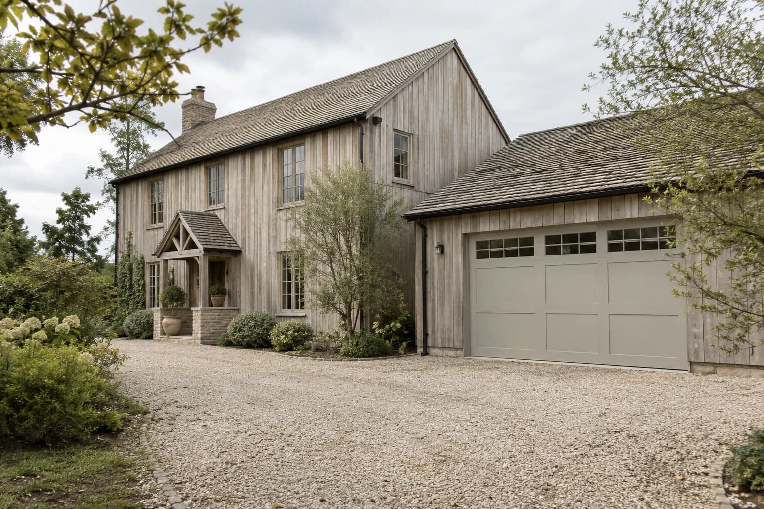Garage door featuring Purbeck Stone paint