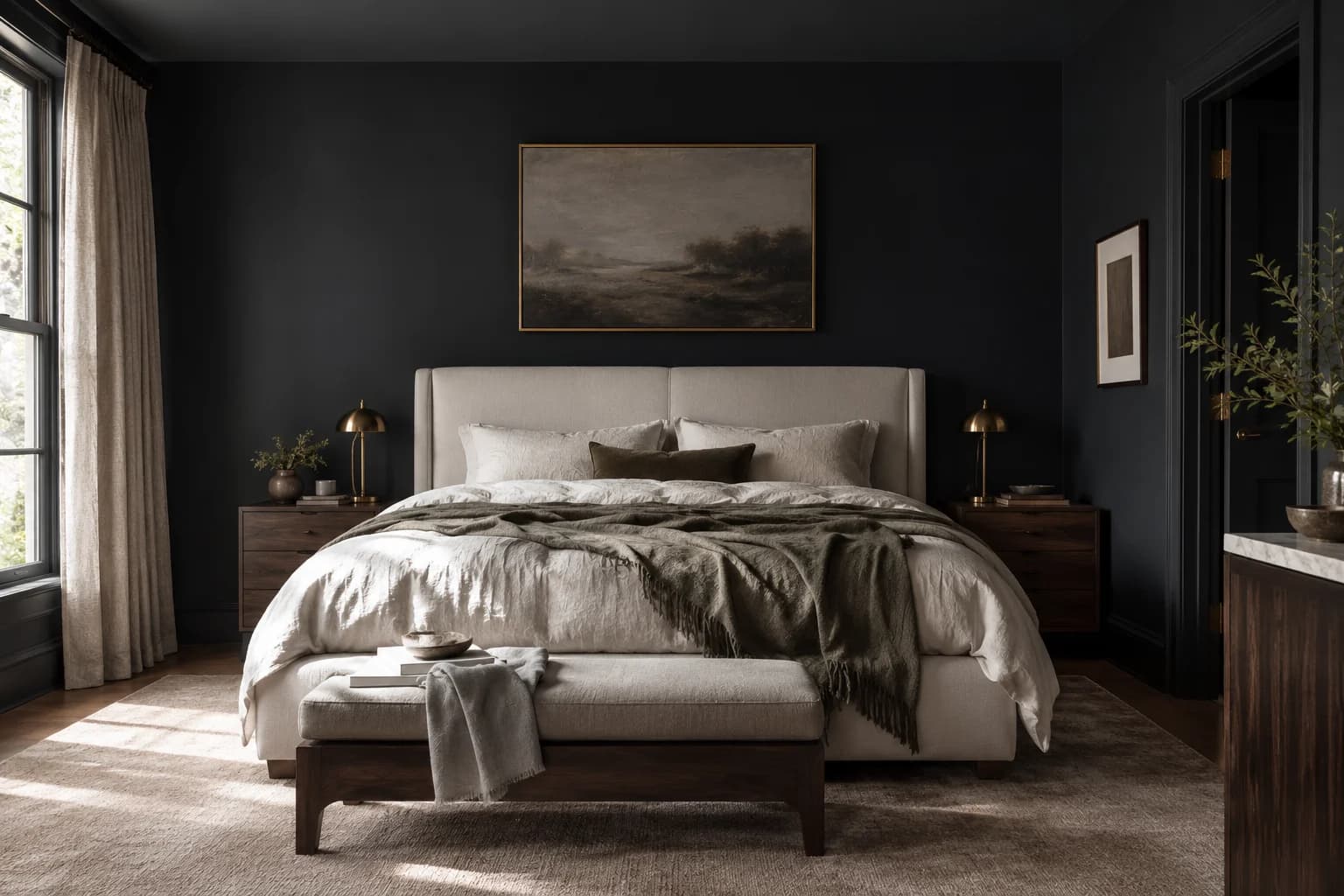 Bedroom featuring Railings paint