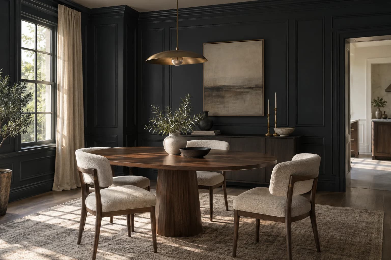 Dining room featuring Railings paint